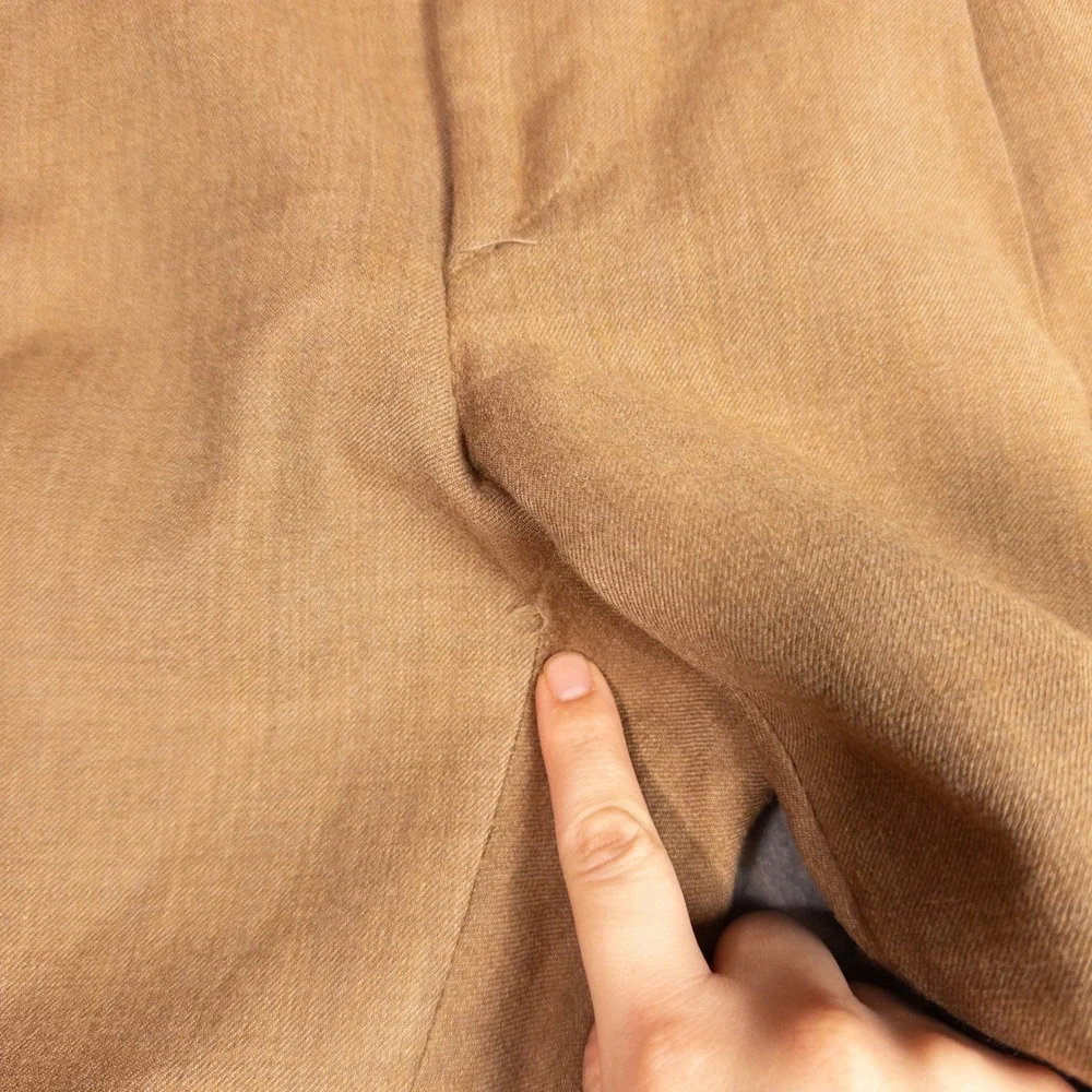 Bill Blass Platinum Pleated Trousers Mens 34x29 Brown Vintage Italy Wool Pants